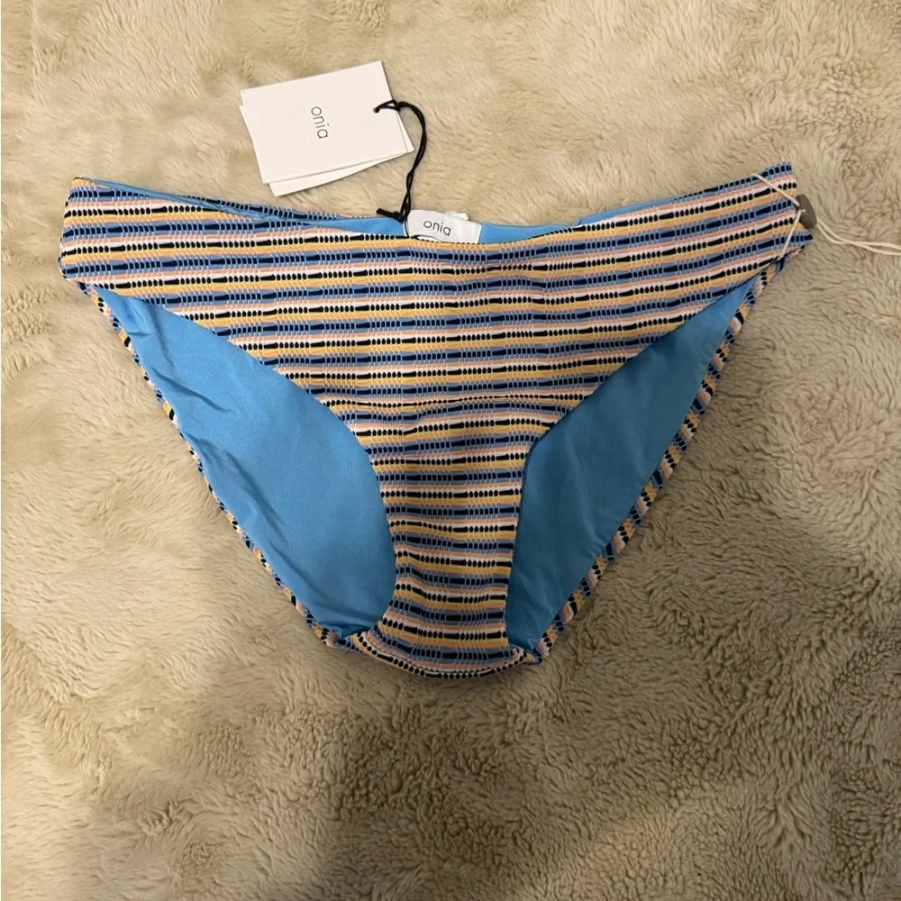 ONIA Lily striped mid-rise bikini briefs